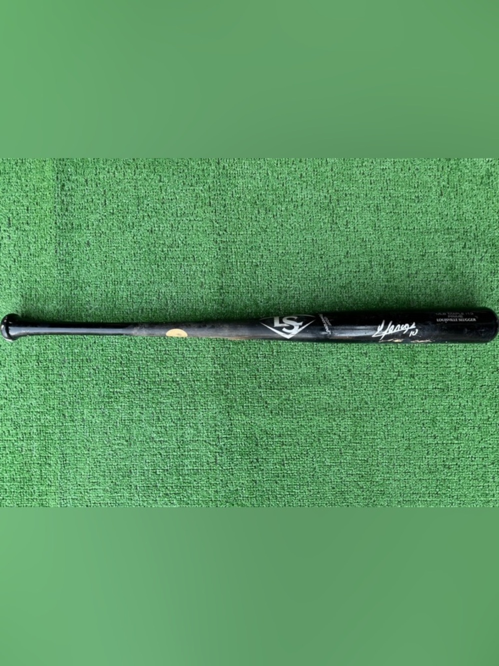 Los Angeles Angels Yoan Moncada Autographed Game Used Cracked Baseball Bat